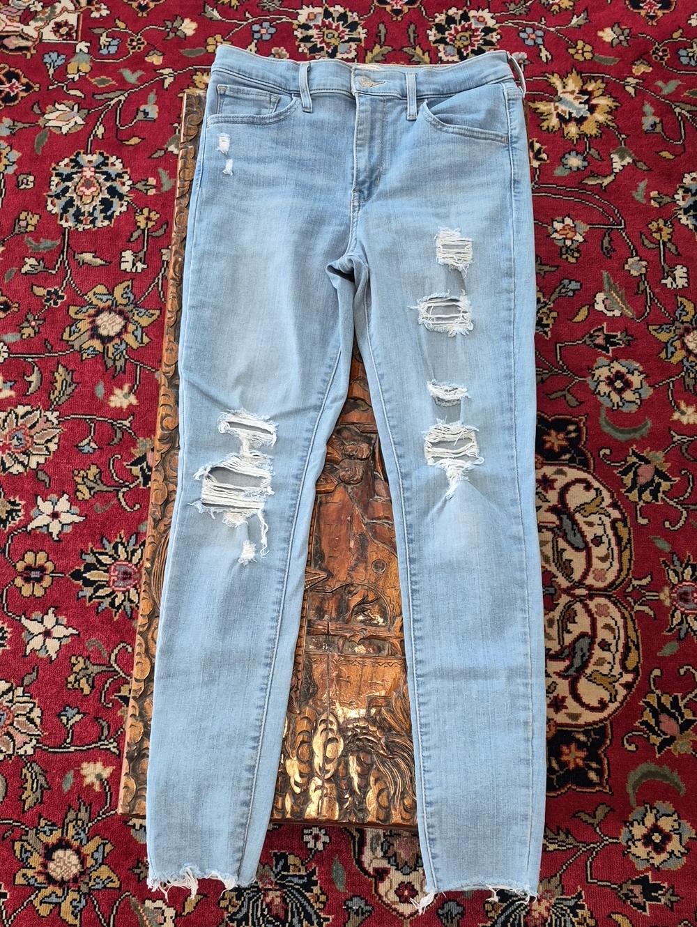 LEVIS 720 High Rise Super Skinny Jeans 27 Pale Blue